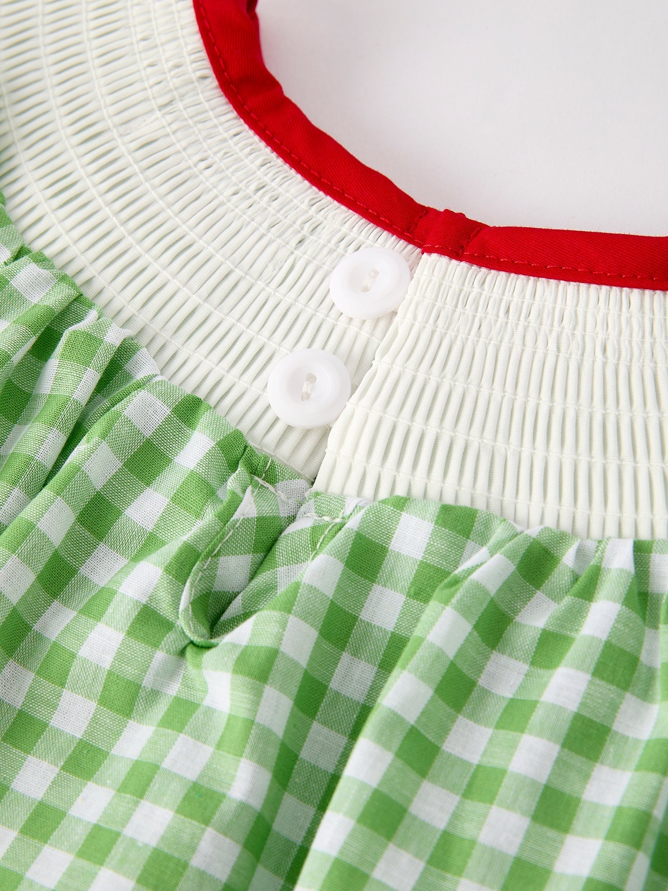Back To School Girls Green Plaid Smocking Dress - Abbies Place