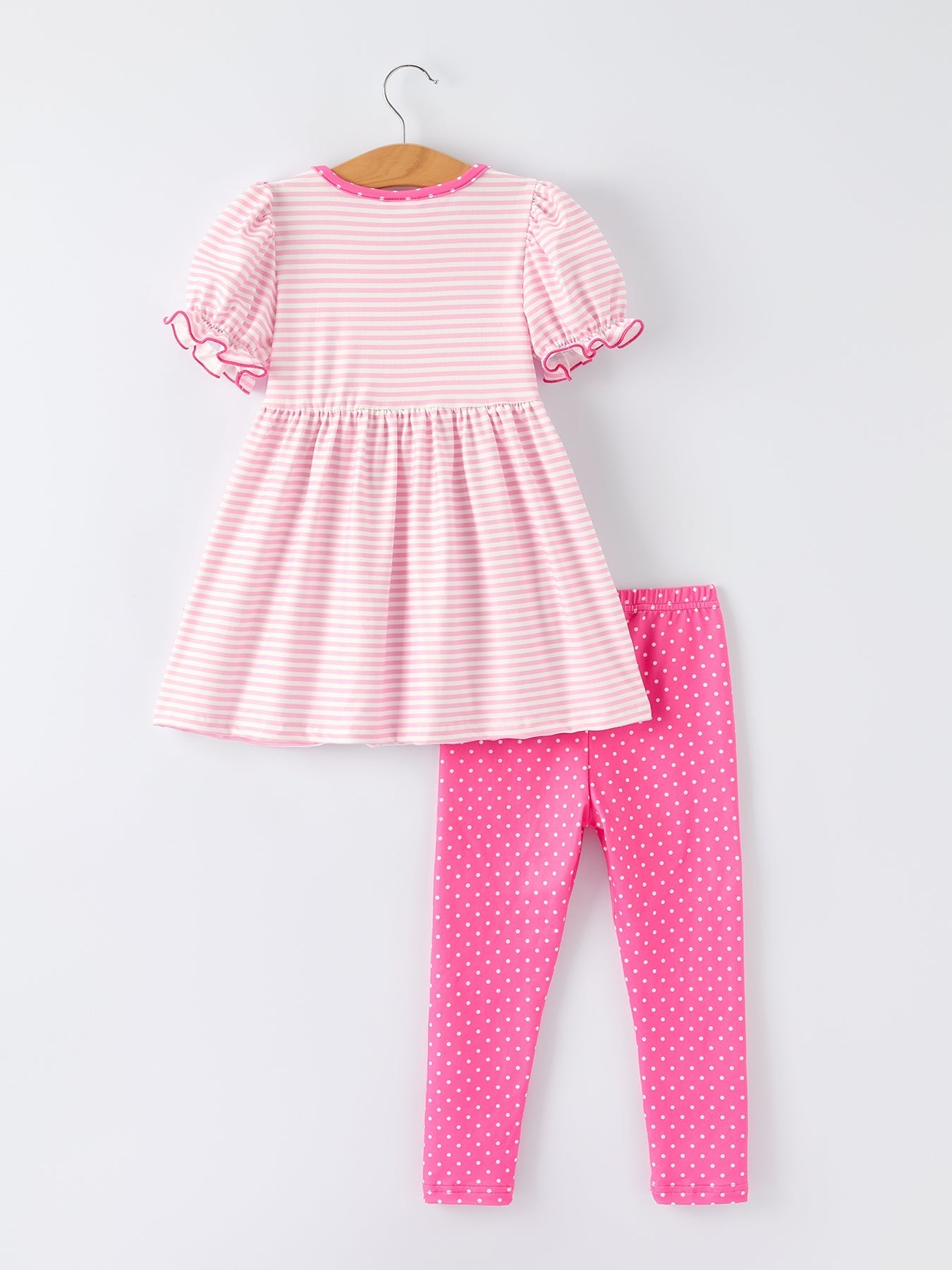 Back To School Girls' Pencil Applique Striped Set - Abbies Place