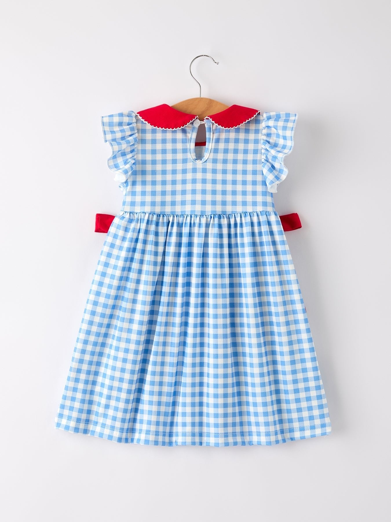 Back To School Girls Striped lapels Apple Bow Dress - Abbies Place