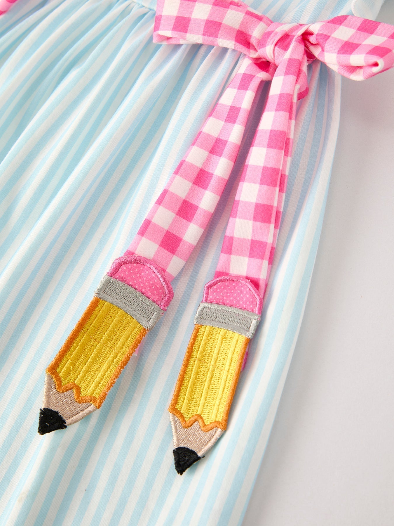 Back To School Girls Striped lapels Bow Dress - Abbies Place