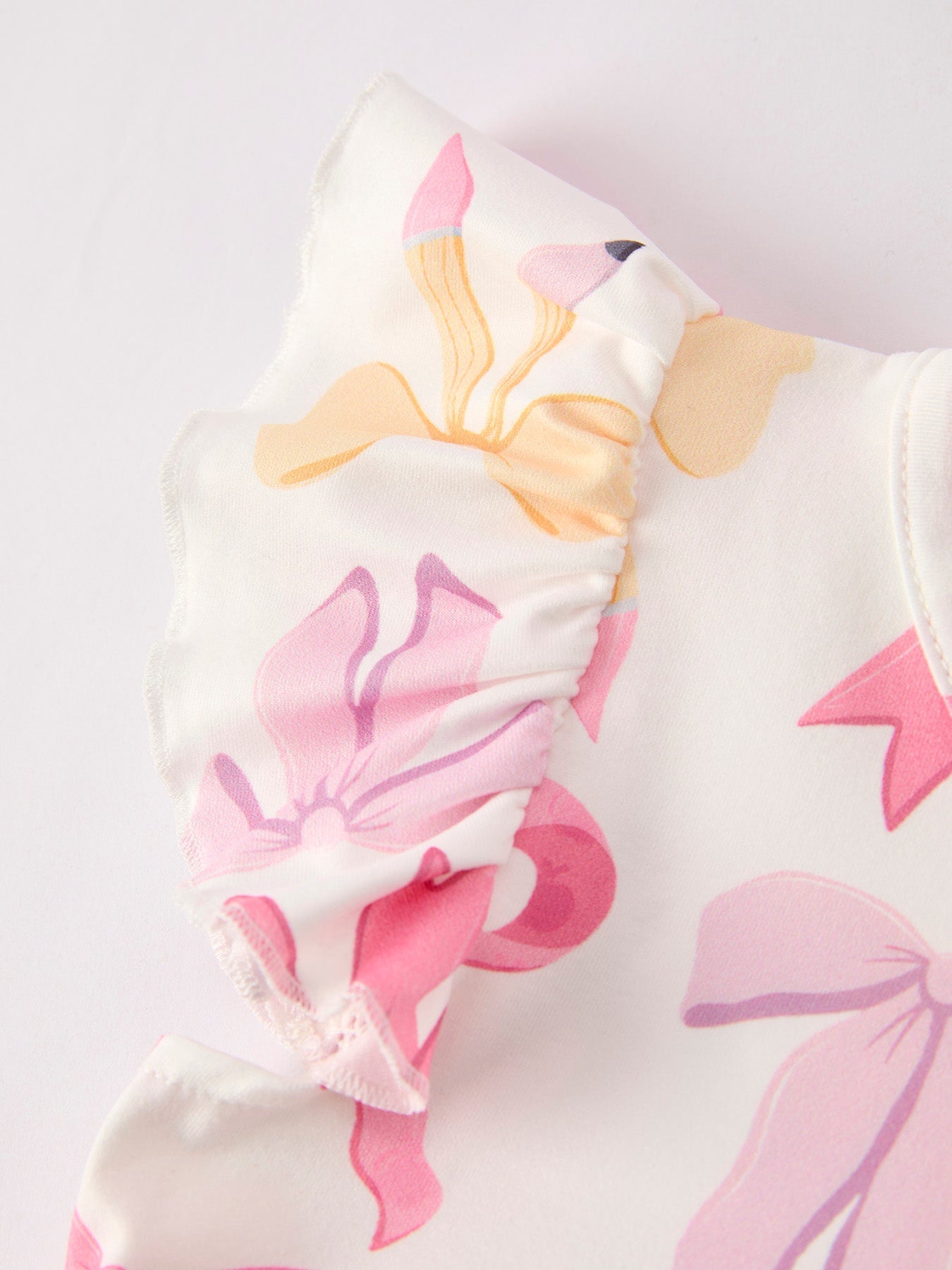 BACK TO SCHOOL Girl's Summer Bow Short Sleeve Shorts Set - Abbies Place