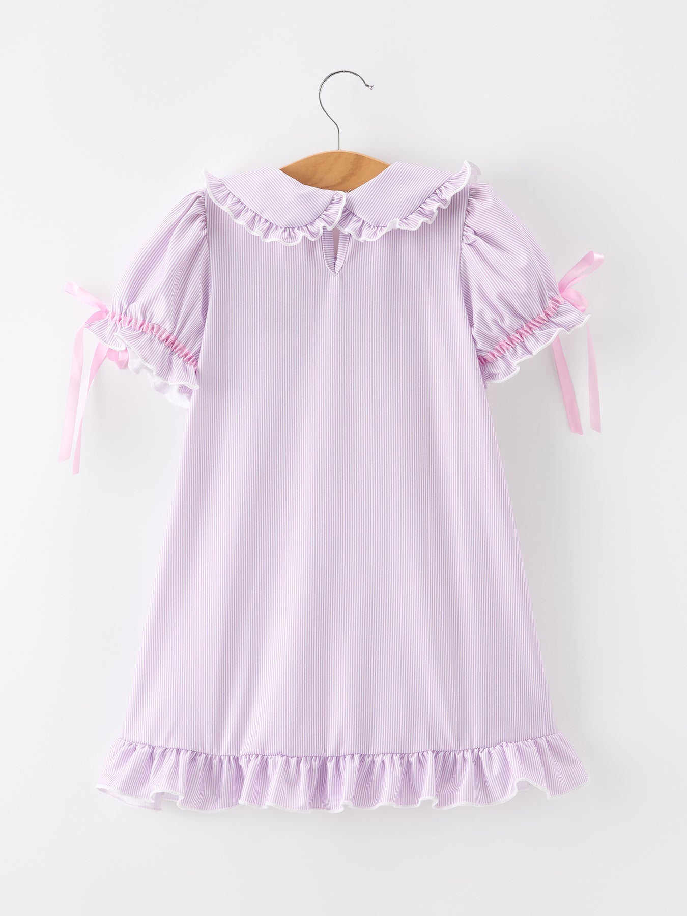 Back To School Pencil Applique Girls Purple Dress Petals Collar Ruffle - Abbies Place