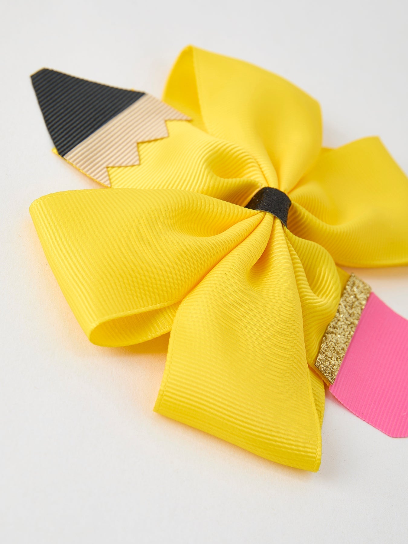 Back To School Pencil Bow 4.3 inch Hair Clip - Abbies Place