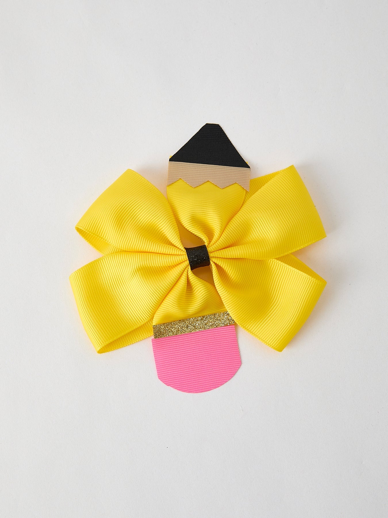 Back To School Pencil Bow 4.3 inch Hair Clip - Abbies Place