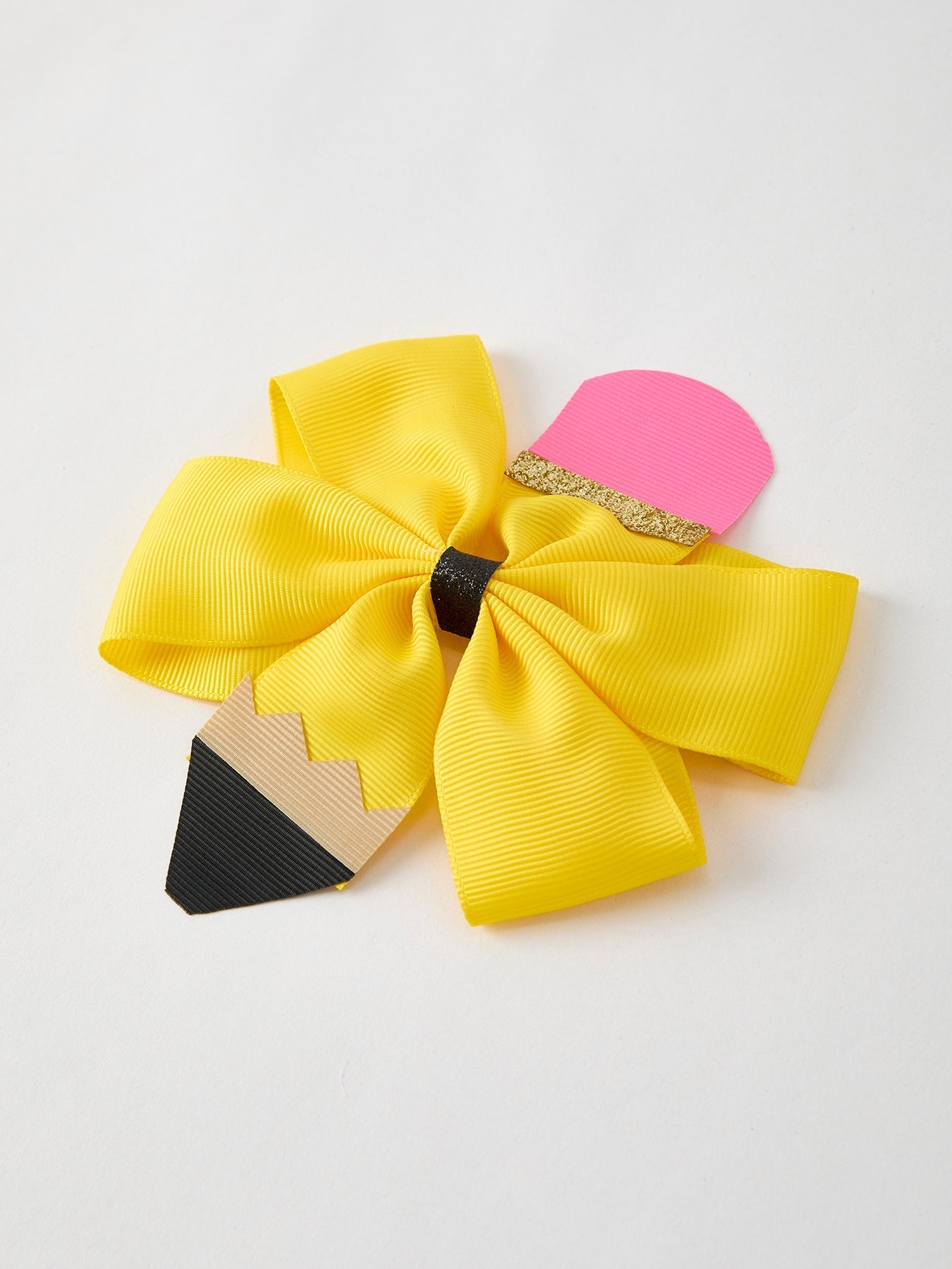 Back To School Pencil Bow 4.3 inch Hair Clip - Abbies Place