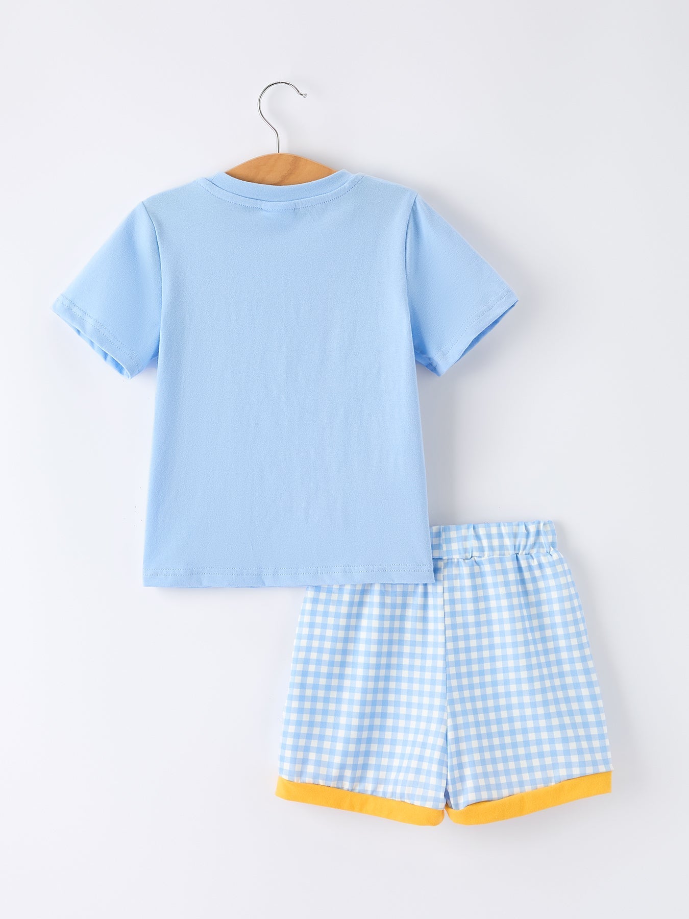 Back to School Pencil Boys Set Applique Plaid Shorts - Abbies Place