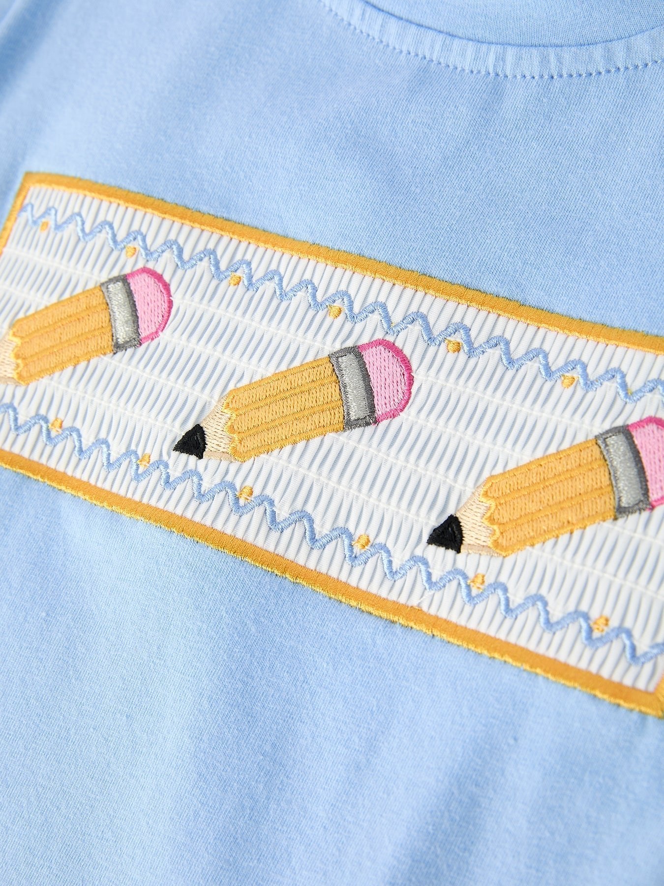 Back to School Pencil Boys Set Applique Plaid Shorts - Abbies Place