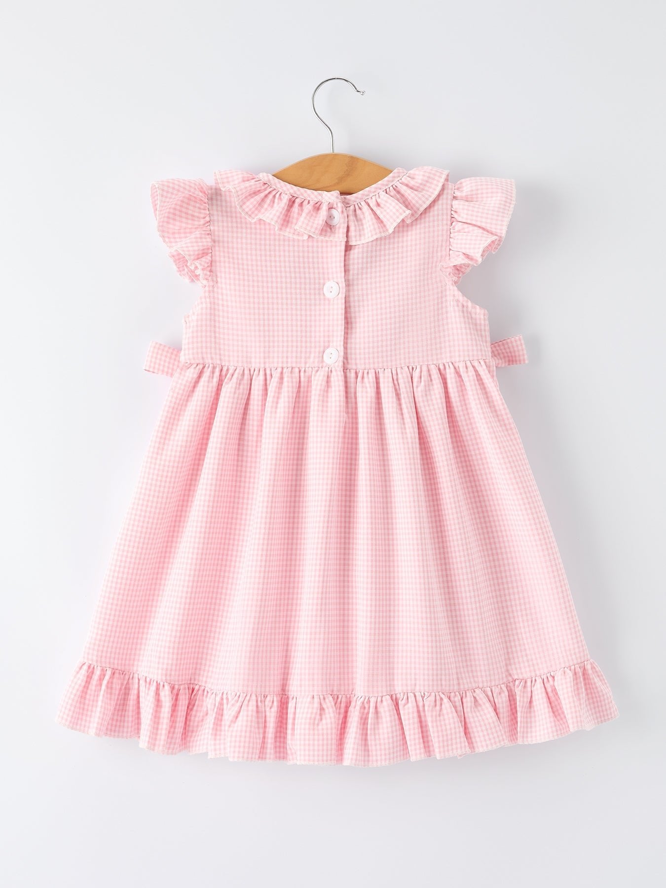 Back to School Pencil Plaid Girls Smocked Ruffle Collar Dress - Abbies Place