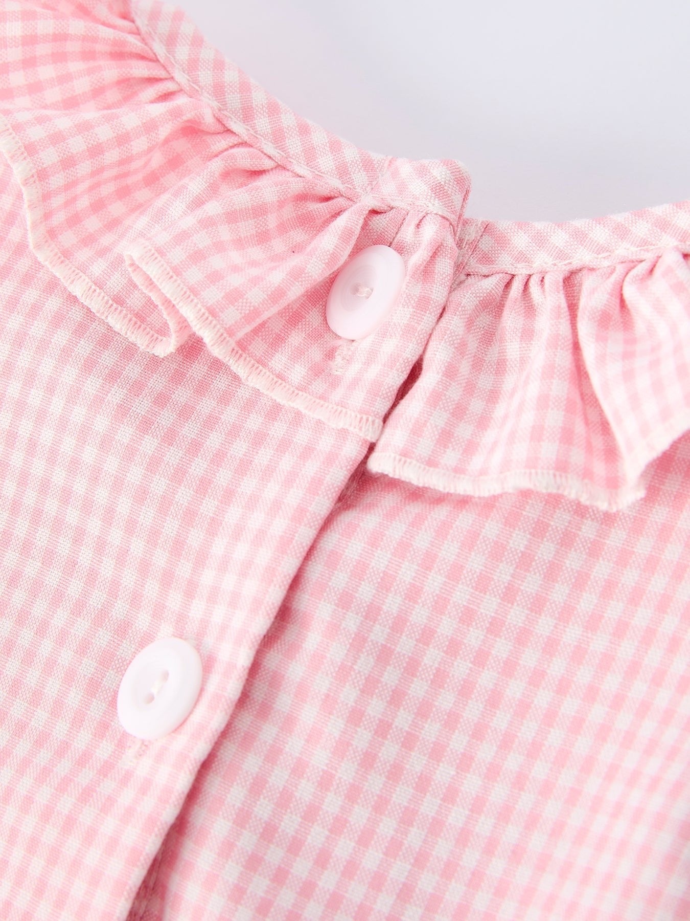 Back to School Pencil Plaid Girls Smocked Ruffle Collar Dress - Abbies Place