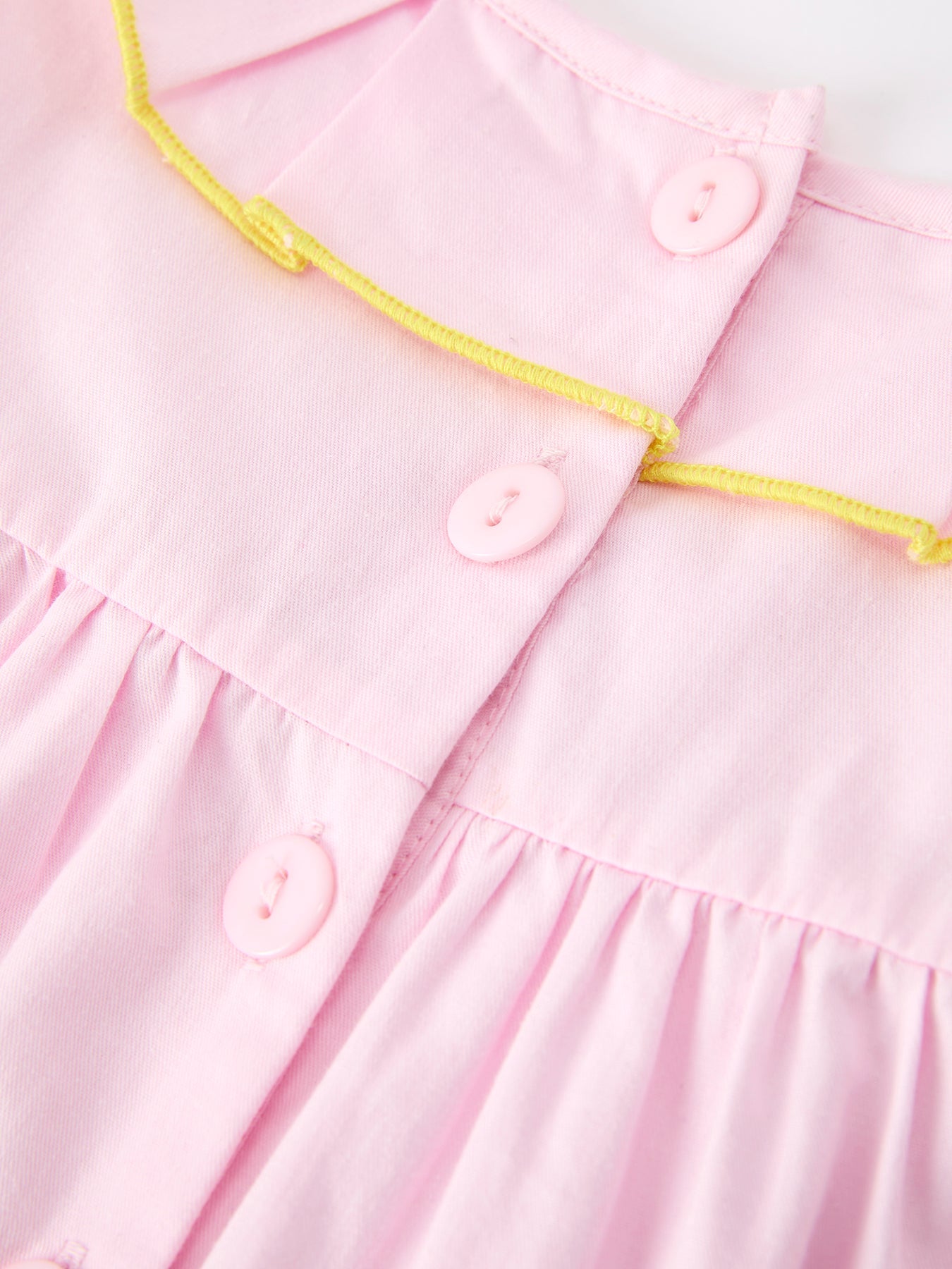 Back to School Pink Pencil Applique Ruffle Collar Girls Dress - Abbies Place
