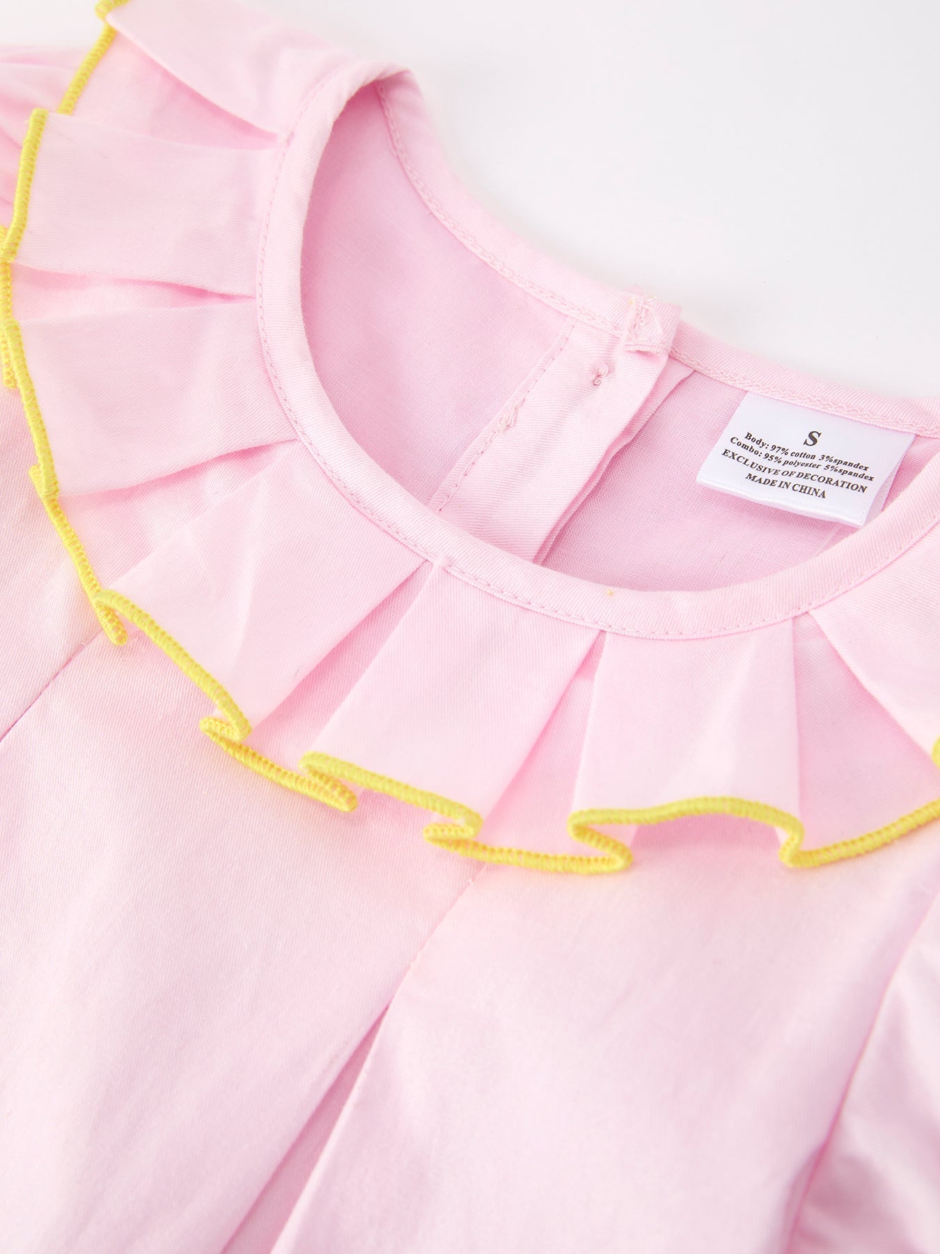 Back to School Pink Pencil Applique Ruffle Collar Girls Dress - Abbies Place