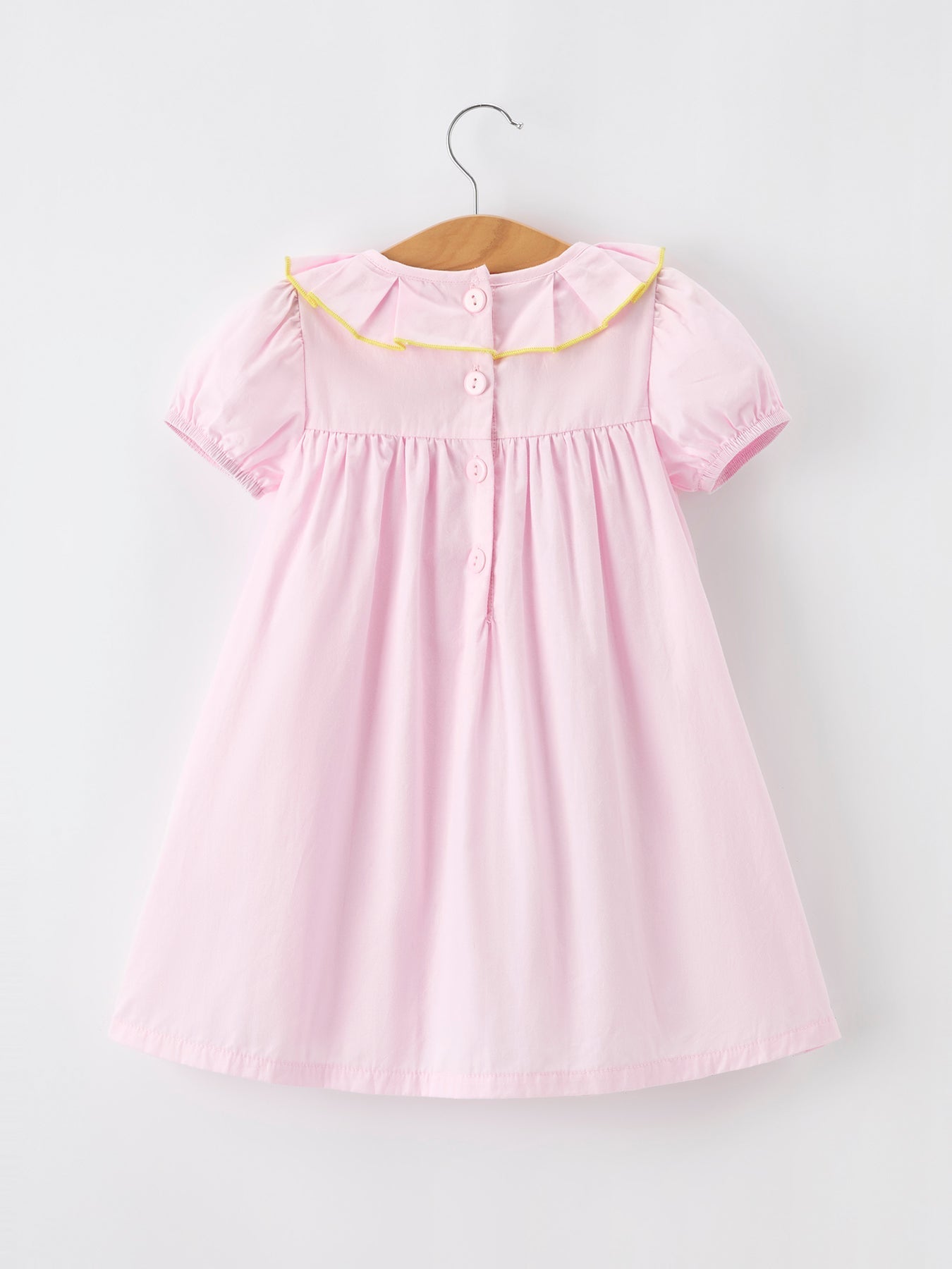 Back to School Pink Pencil Applique Ruffle Collar Girls Dress - Abbies Place