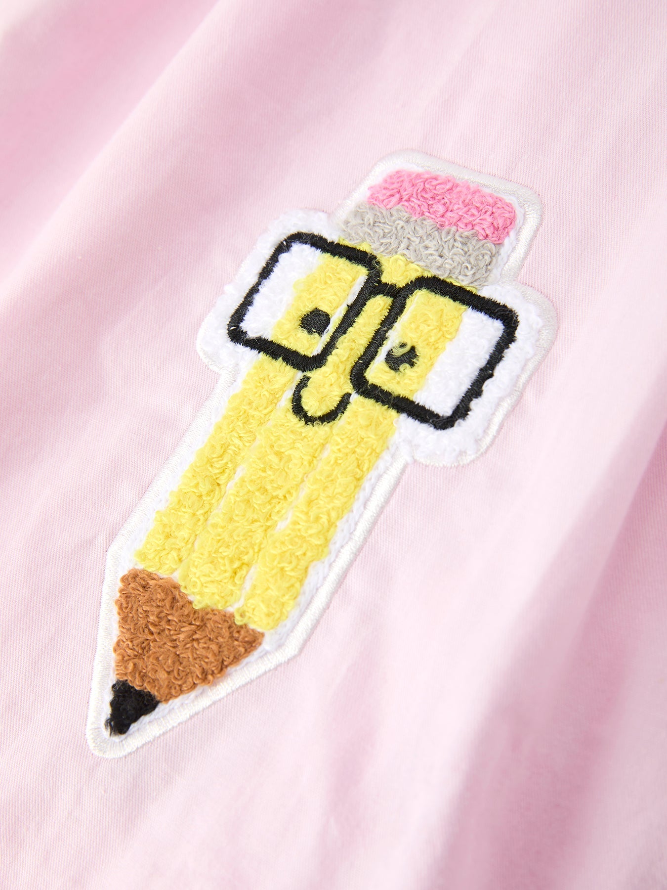 Back to School Pink Pencil Applique Ruffle Collar Girls Dress - Abbies Place