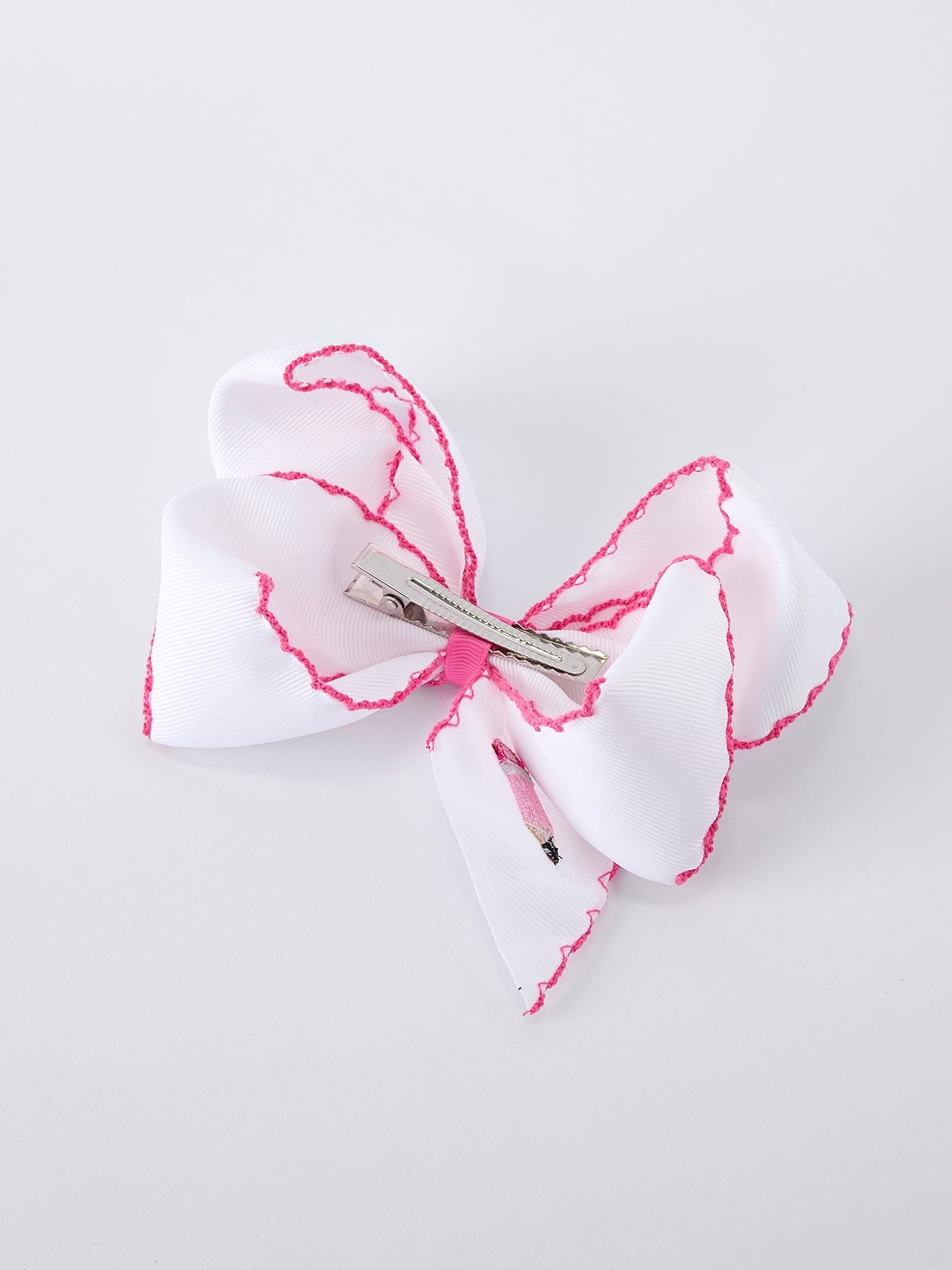Back to School Pink Pencil Bow Hair Clip 6.25 Inch - Abbies Place