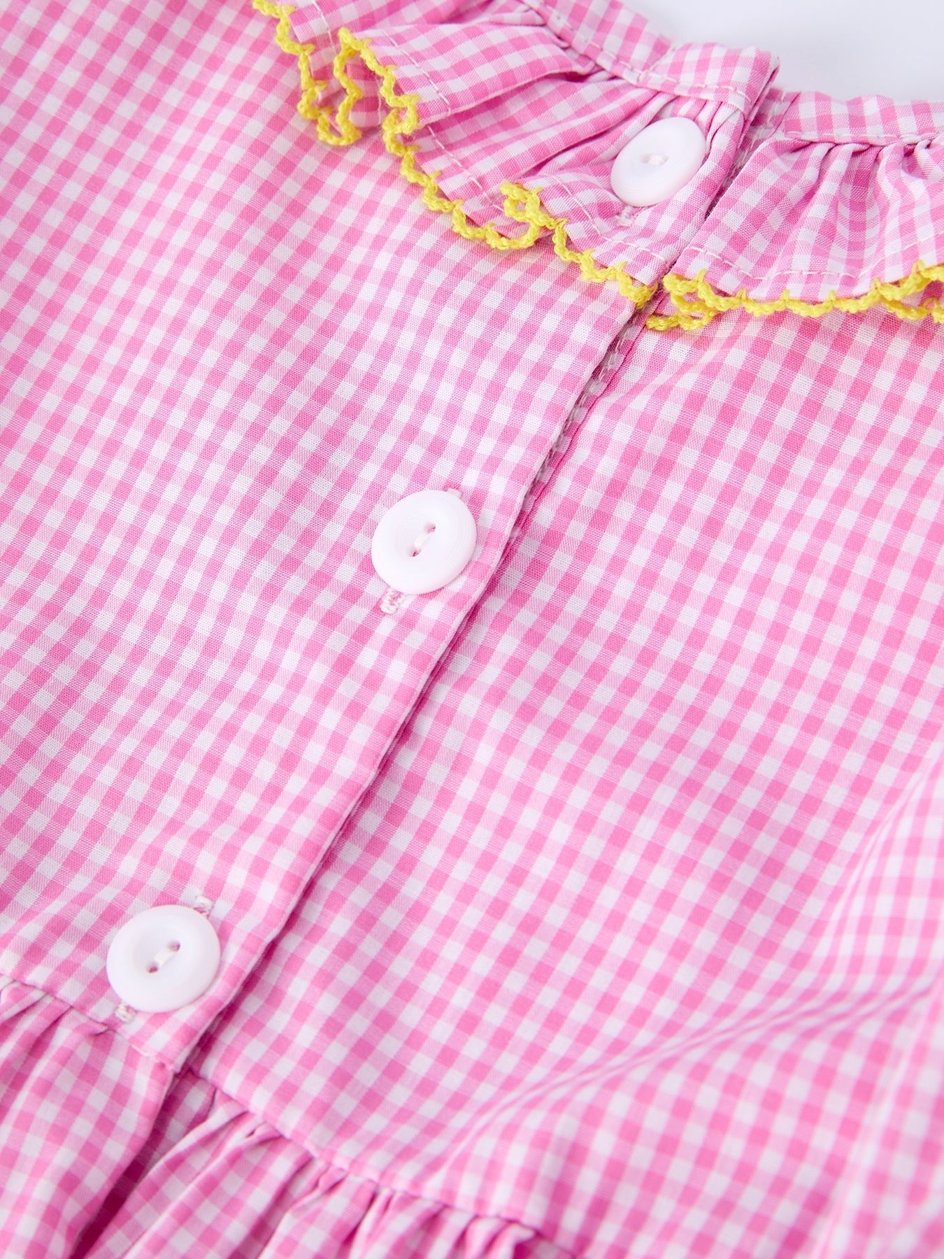 Back To School Plaid Girls Dress Smocked Puff Sleeve Bow - Abbies Place