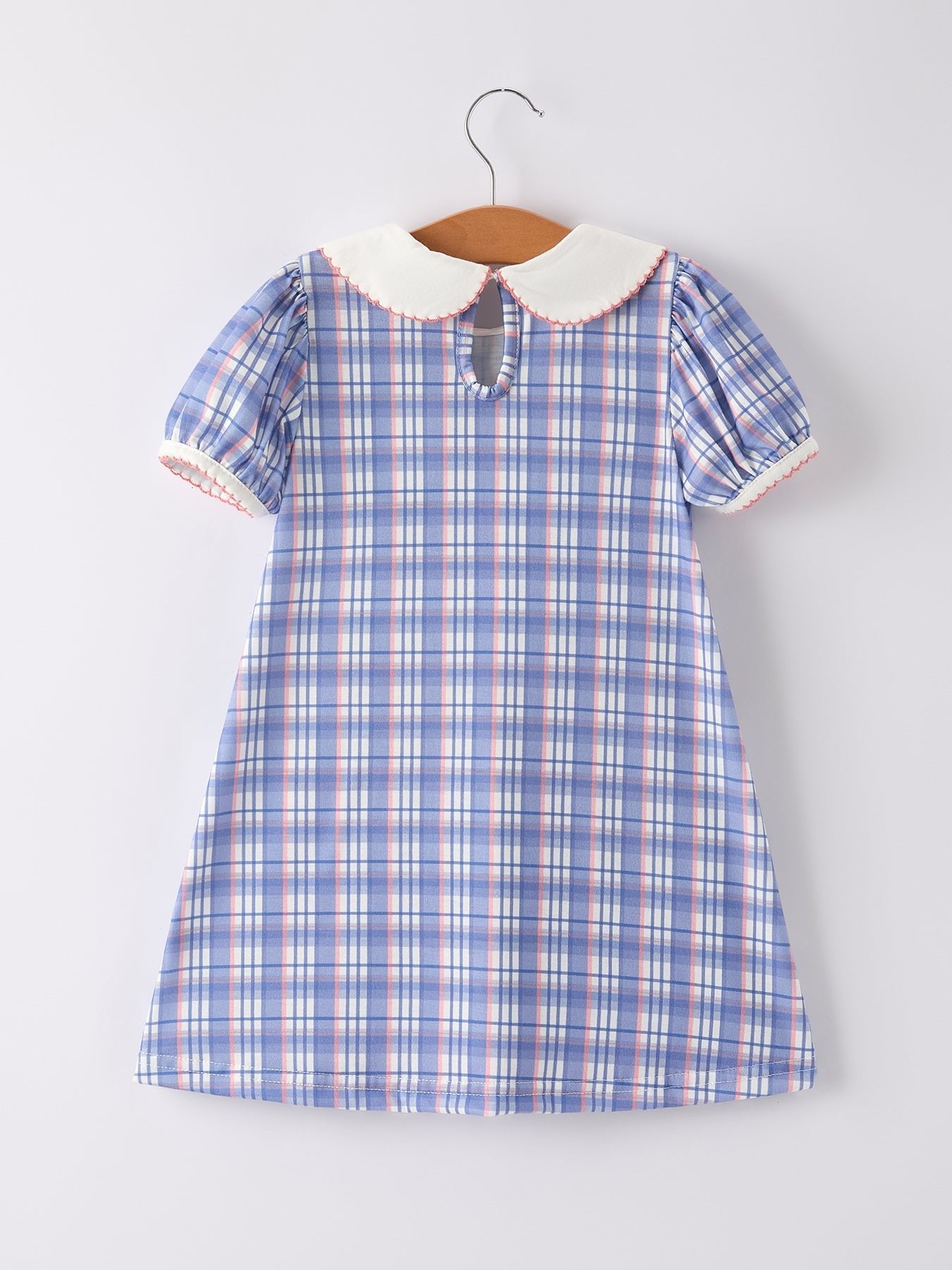 BACK TO SCHOOL Pocket Applique Check Girls Dress - Abbies Place