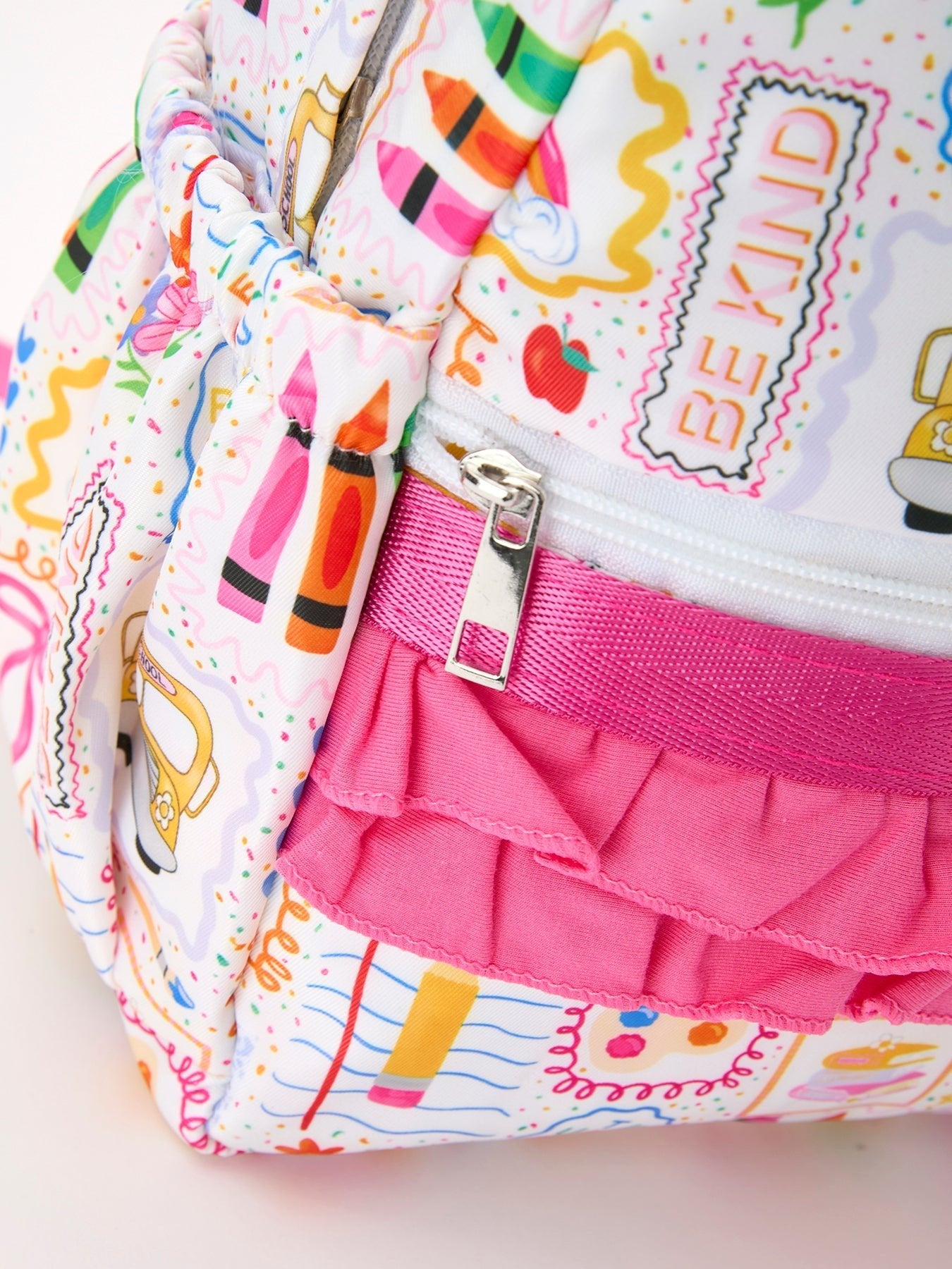 Back to School Print Girls Backpack Ruffle Bag - Abbies Place