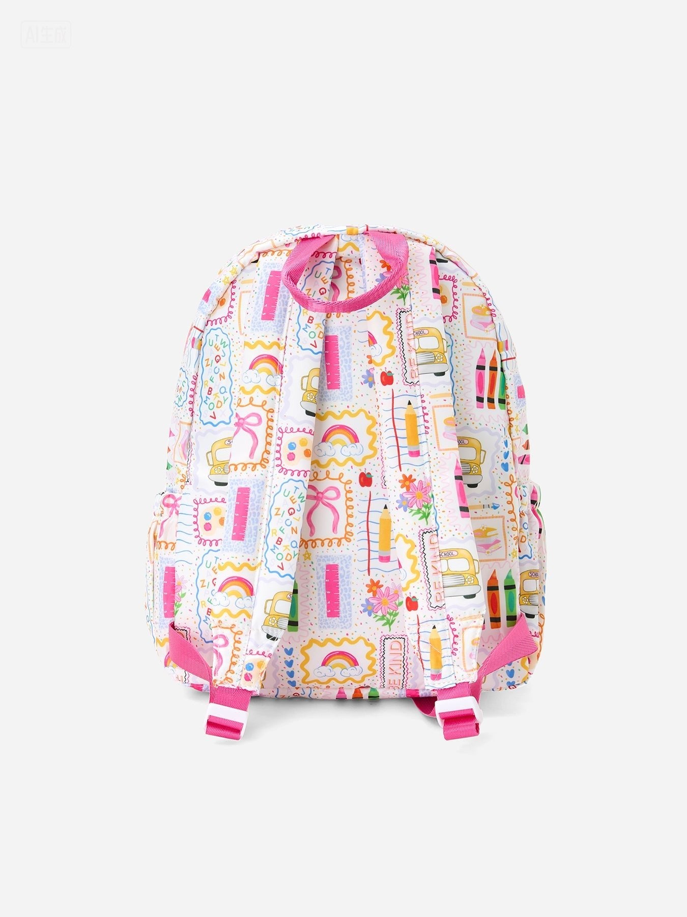Back to School Print Girls Backpack Ruffle Bag - Abbies Place