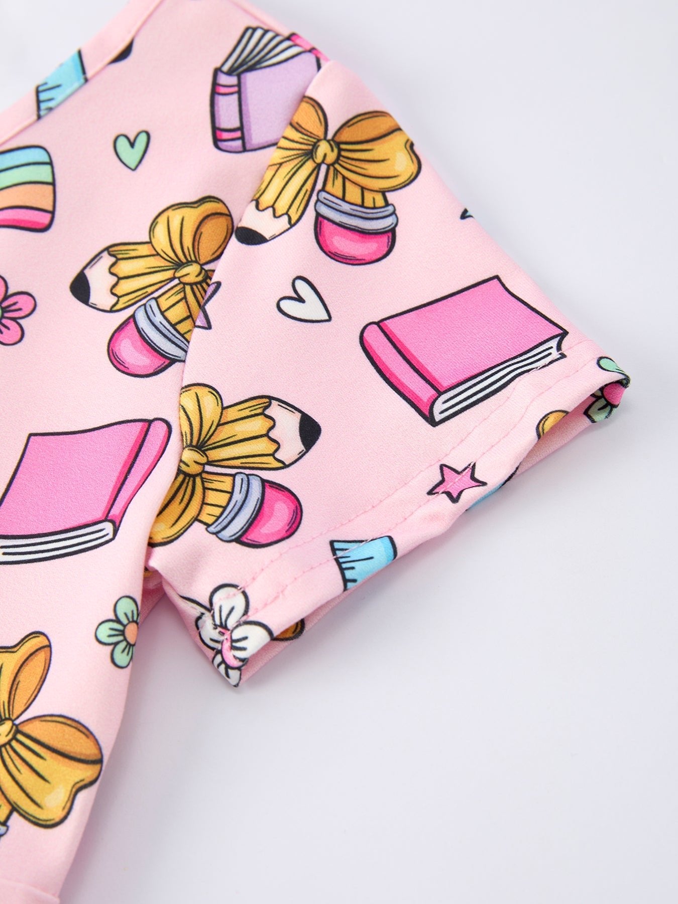 Back to School Print Girls Dress Short Sleeve - Abbies Place