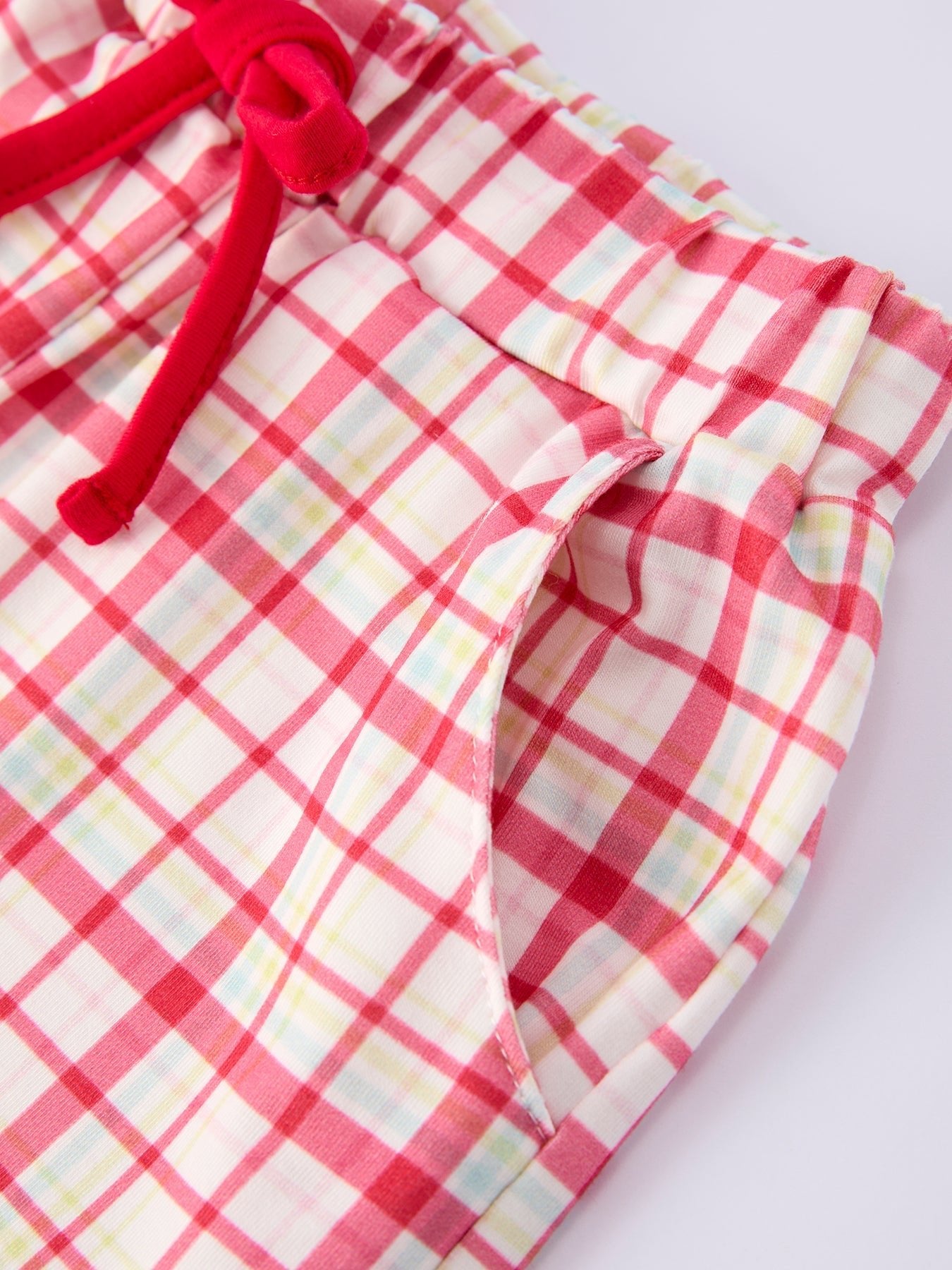 Back To School School Bus Boys Set Red Plaid Shorts - Abbies Place
