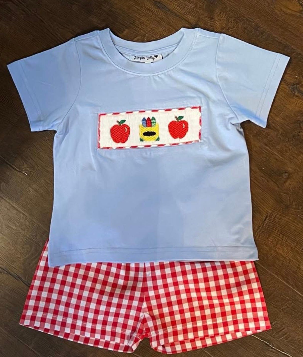 Back to School Smocked Shorts Set - Abbies Place