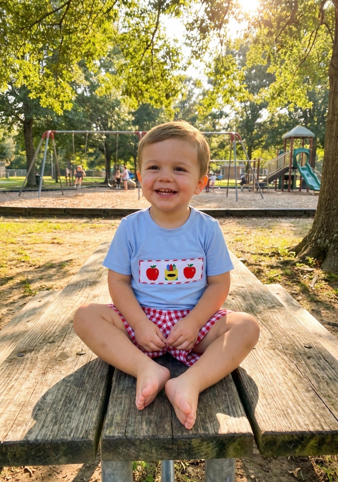 Back to School Smocked Shorts Set - Abbies Place