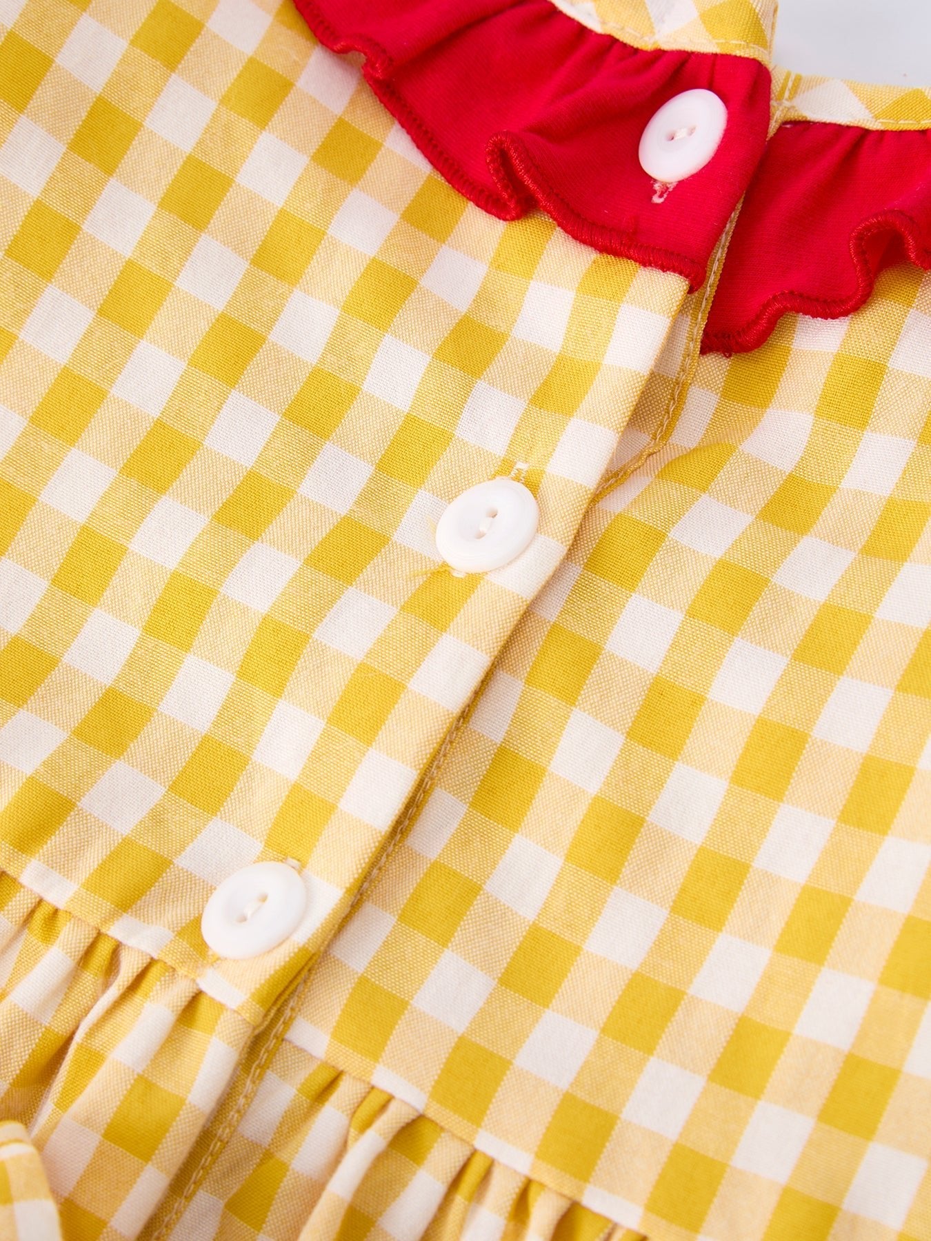 Back To School Supply Plaid Girls Dress Ruffle Collar Bow - Abbies Place