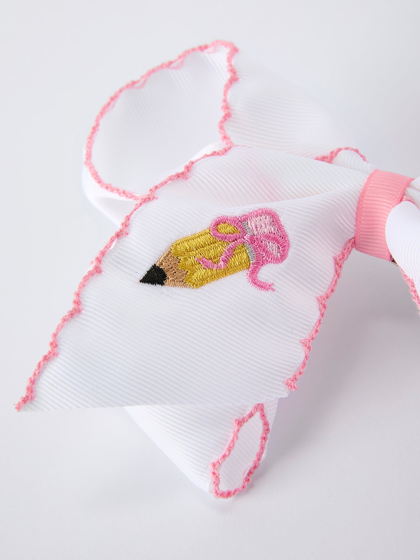 Back to School Yellow Pencil Bow Hair Clip 6.25 Inch - Abbies Place
