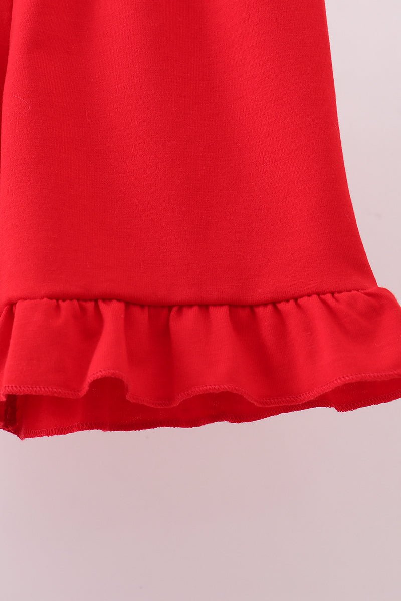 Baseball applique ruffle gingham shorts set - Abbies Place