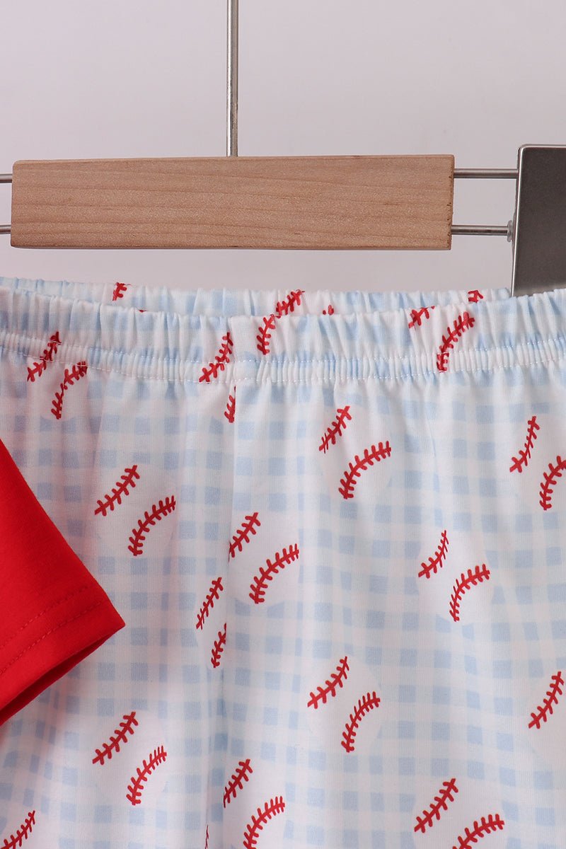 Baseball applique shorts set - Abbies Place