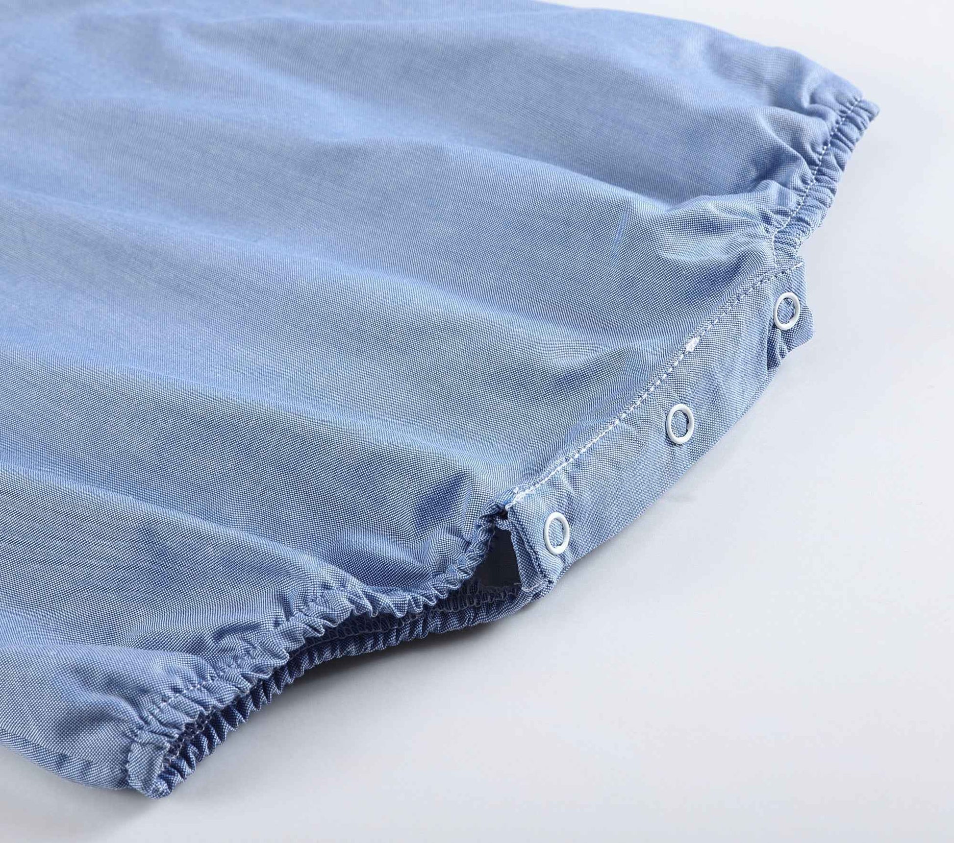 Basic Blue Denim Style Bubble Romper - Abbies Place