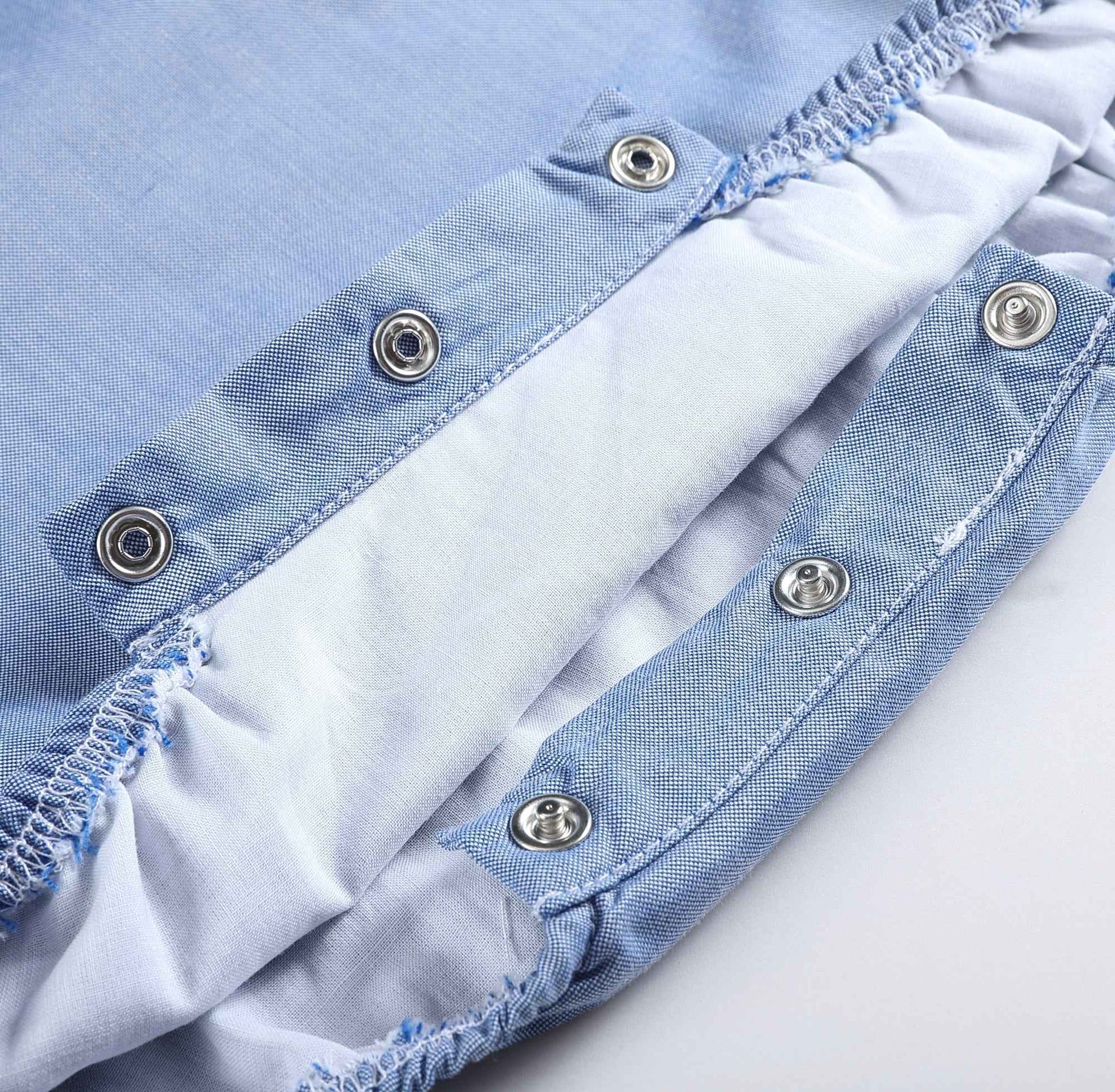 Basic Blue Denim Style Bubble Romper - Abbies Place