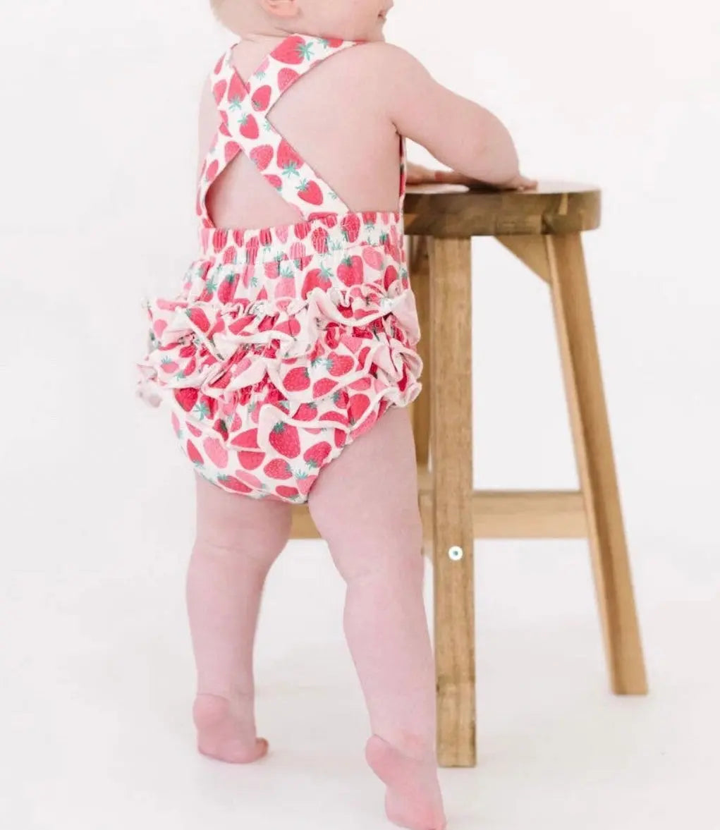 Isla Romper in Strawberry Cute - Image #1