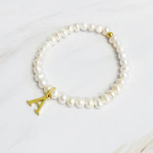 Freshwater Pearl Initial Charm Bracelet - Image #6