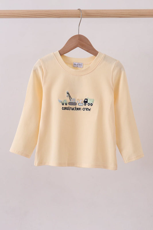 Beige construction embroidery top - Abbies Place