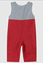 Load image into Gallery viewer, Preorder ETA 7/15-8/15-Red and Gray
Football Smocked Overalls - Image #2
