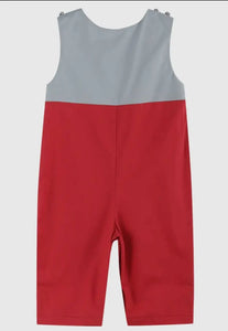 Preorder ETA 7/15-8/15-Red and Gray
Football Smocked Overalls - Image #2