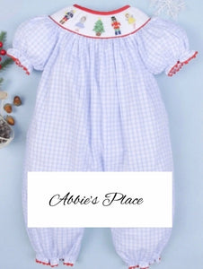 Nutcracker Smocked Baby Long Bubble - Image #1