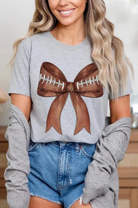 Coquette Football Bow Graphic T Shirts - Image #4