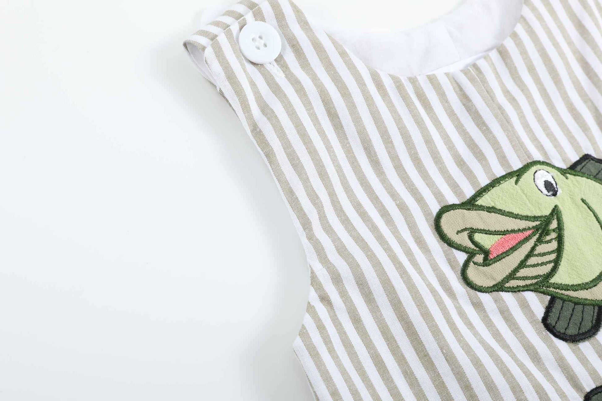 Big Mouth Bass Khaki Shortalls - Abbies Place