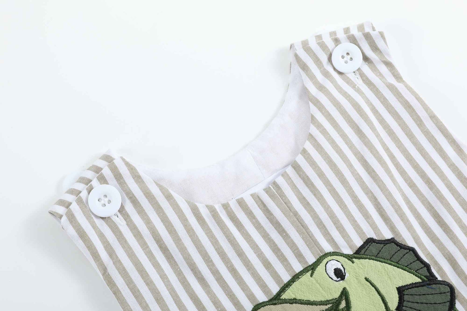 Big Mouth Bass Khaki Shortalls - Abbies Place