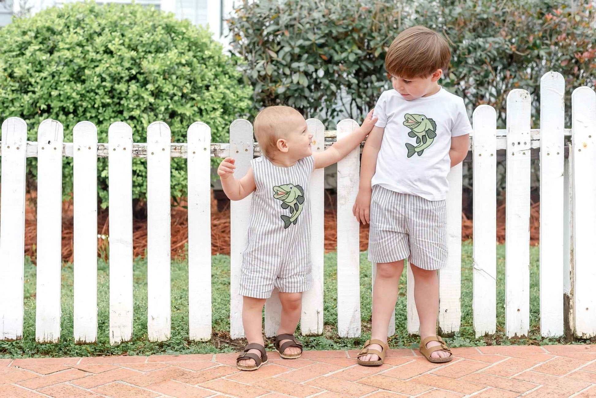 Big Mouth Bass Khaki Shortalls - Abbies Place