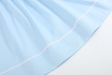 Load image into Gallery viewer, Blue and White Smocked Bishop Dress
