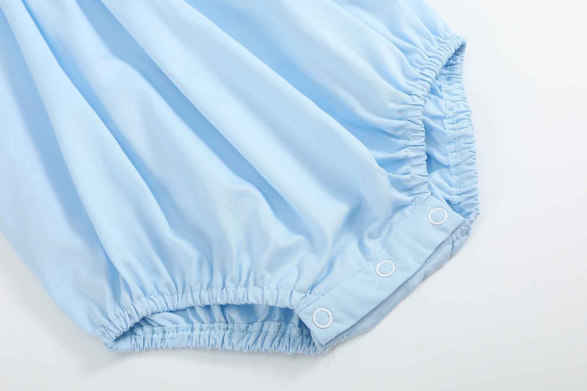 Blue and White Smocked Bubble Romper - Abbies Place