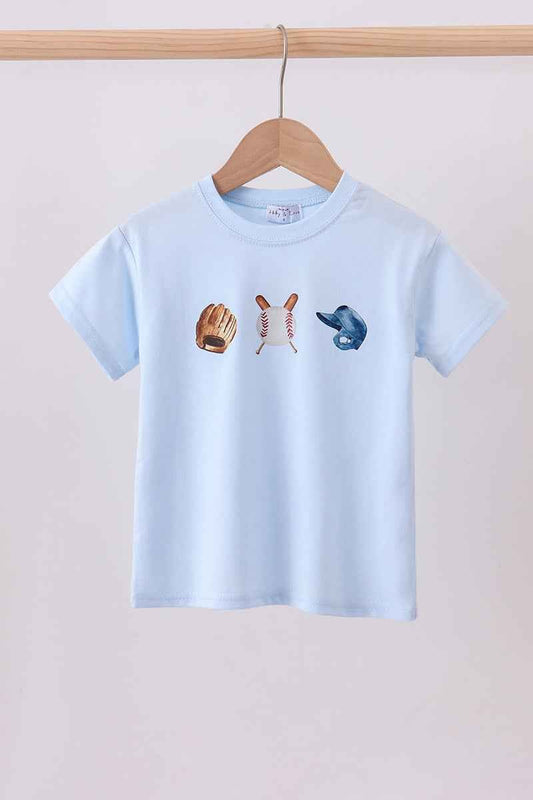 Blue baseball graphic top - Abbies Place