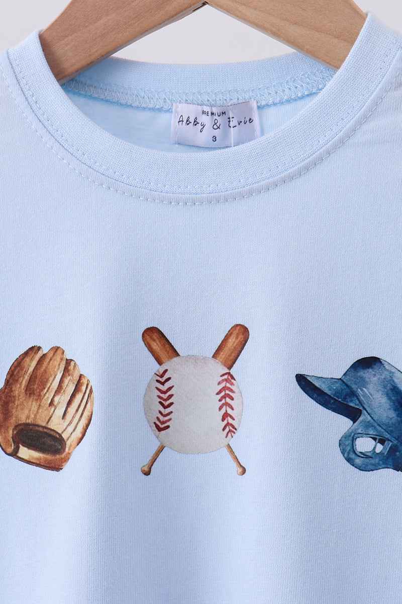 Blue baseball graphic top - Abbies Place
