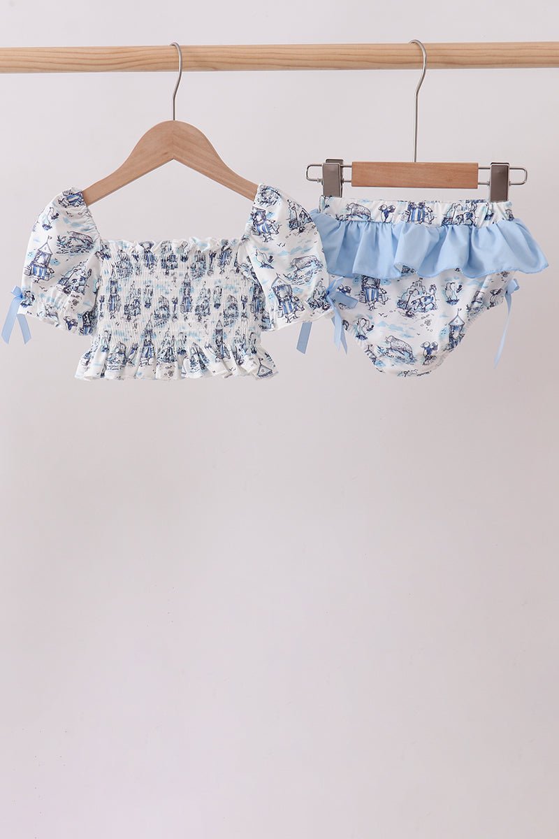 Blue Beach Smocked UPF Swim Set - Abbies Place
