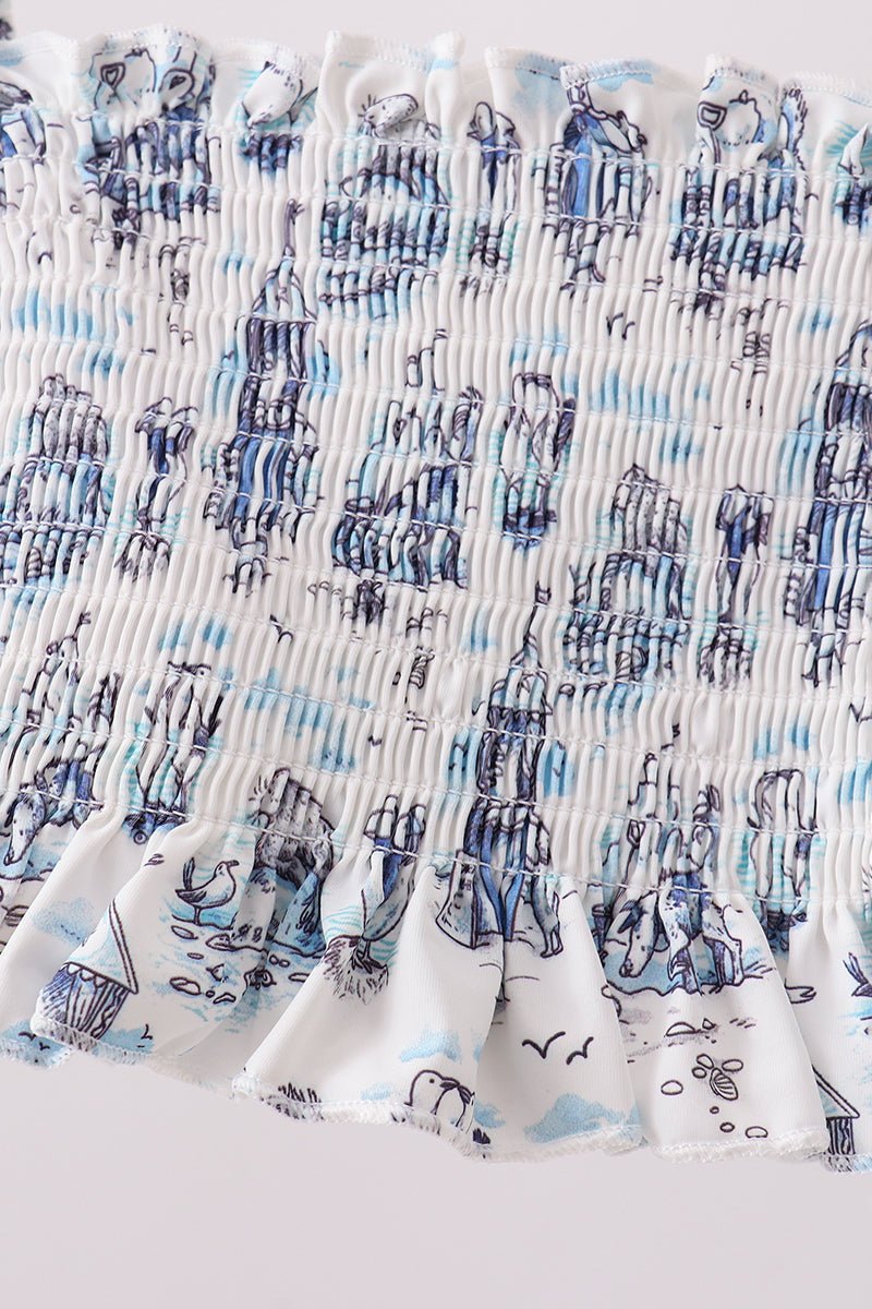 Blue Beach Smocked UPF Swim Set - Abbies Place