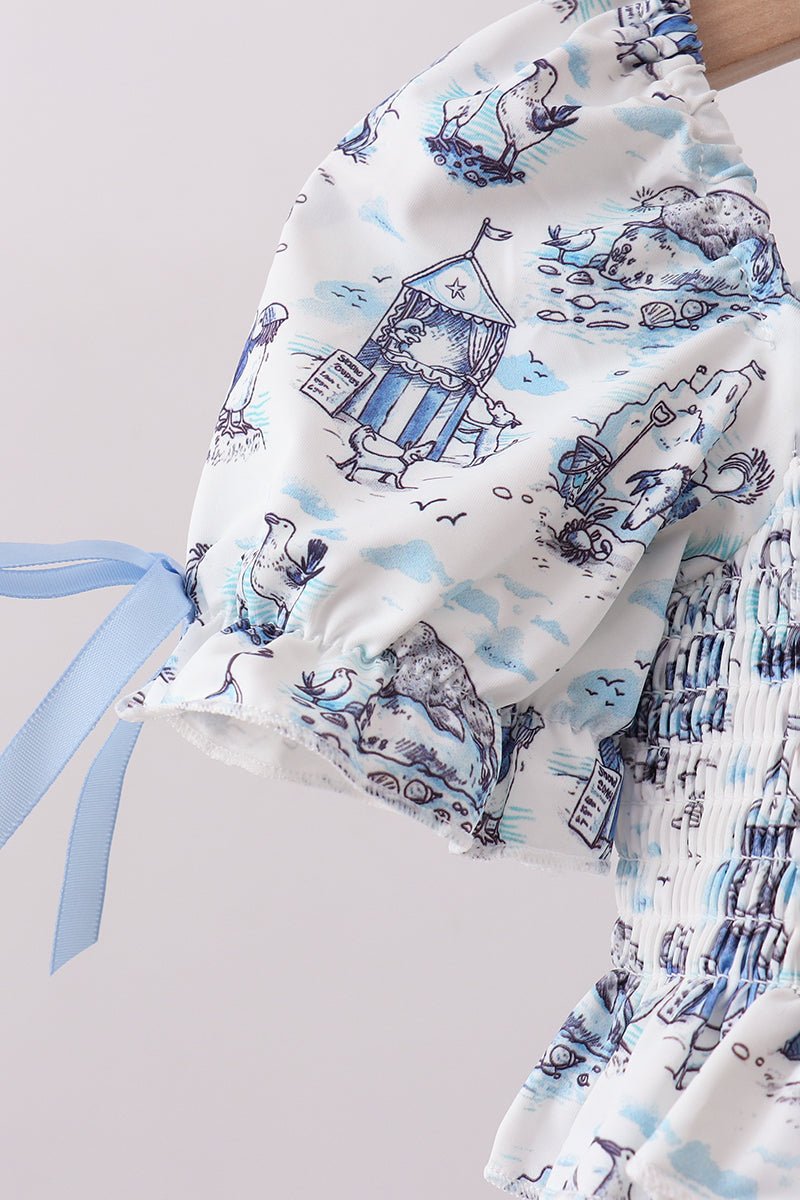 Blue Beach Smocked UPF Swim Set - Abbies Place