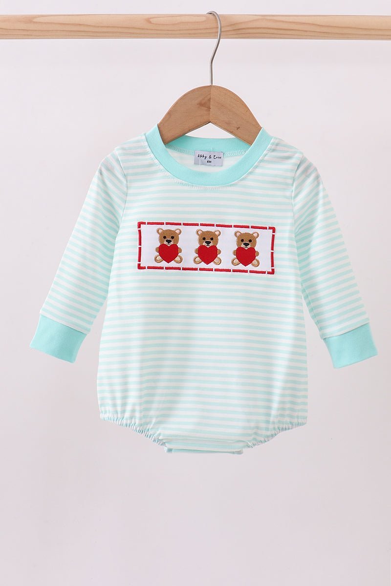 Blue bear embroidery bubble - Abbies Place